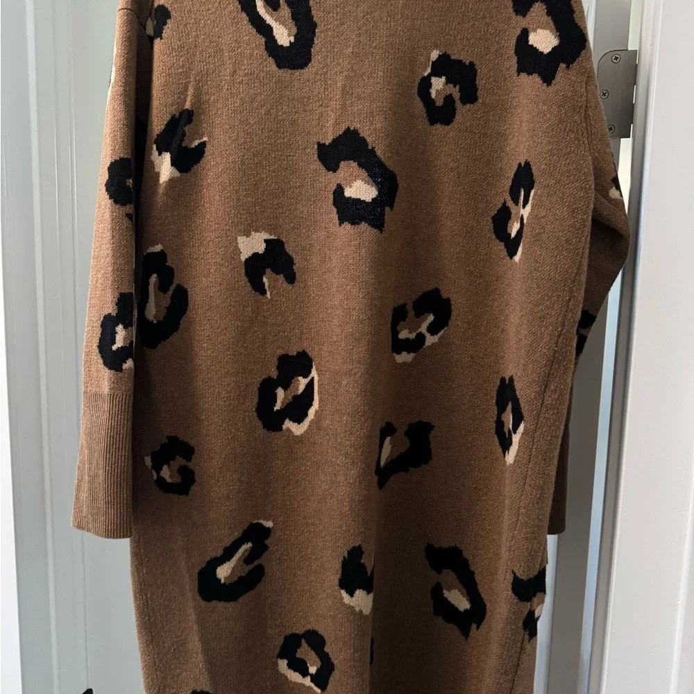 J. Crew Leopard Print Open Front Cardigan Sweater - Picture 3 of 7